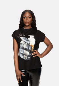 T-Shirt "LEWEUL" coupe femme noir