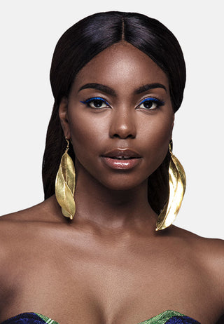 Boucles d'oreilles "FULANI ETOILÉES DORÉES 10 CM"