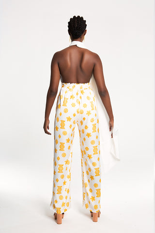 ELMINA white silk jumpsuit