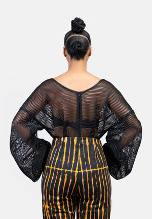 Combinaison "MAJI" Noire Mesh 3D