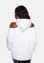 Hoodie DEBBO blanc à découpes