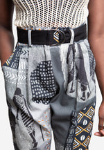 Pantalon taille haute "RIM" gris