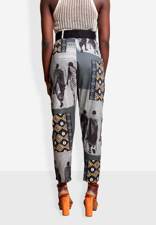 Grey "RIM" high waist pants