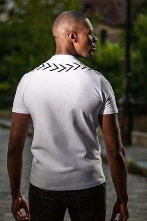 T-Shirt "Soundiata" - Blanc avec imprimés noirs