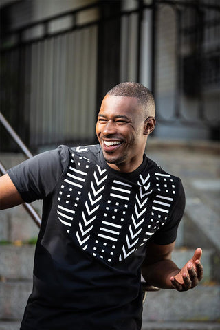 "Soundiata" T-Shirt - Black with white prints